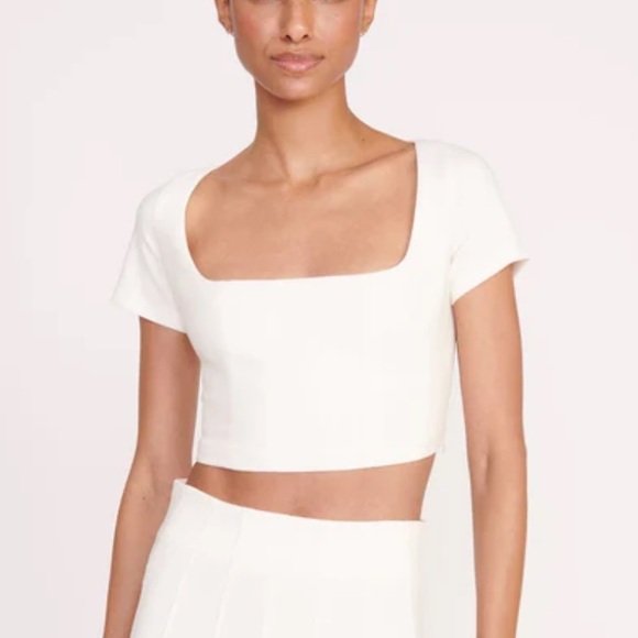 Final Offer! NWT STAUD Anya Top, Ivory, size XS - Picture 5 of 5